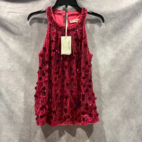 GRACE KARIN Halter Sequin Tank Top - Picture 1 of 8